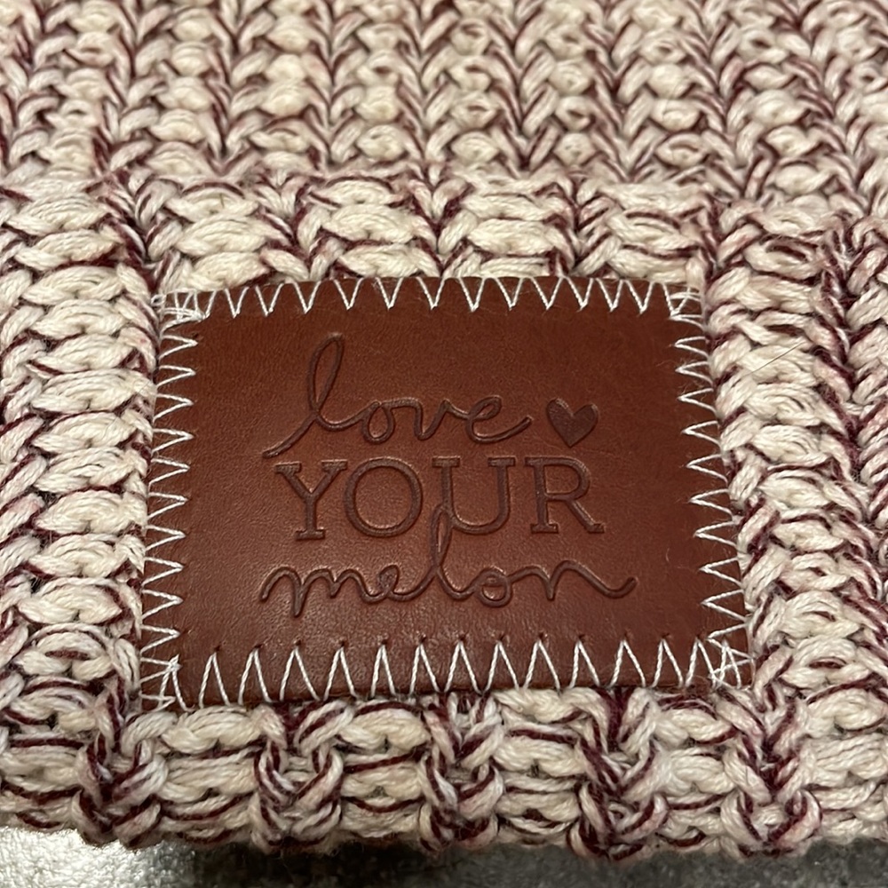 Love your melon Burgundy speckled cuffed beanie - Picture 2 of 6